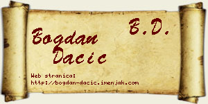 Bogdan Dačić vizit kartica
